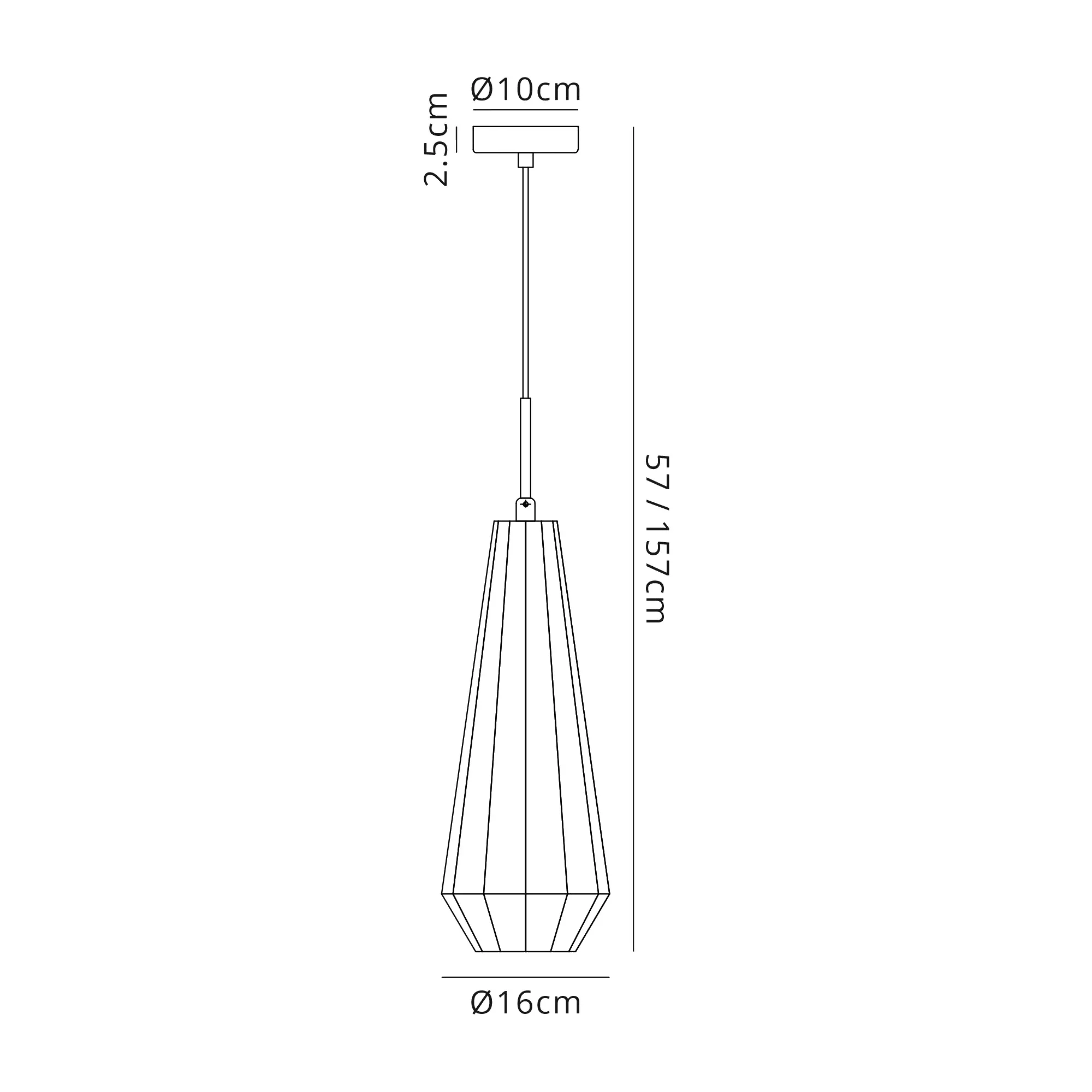 Markus Glass Pendant 1 Light Cognac Slim Cone Polished Chrome D0602  Deco Markus